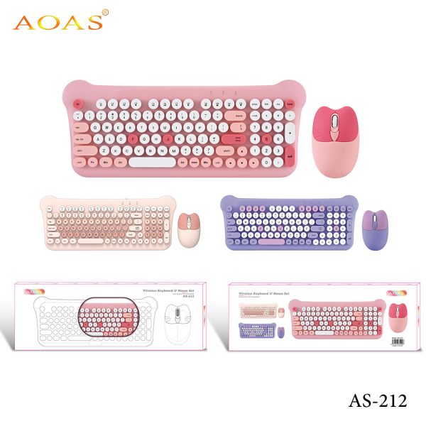 AOAS Wireless Keyboard Mouse Set 2.0 G wirelass 10m transmission